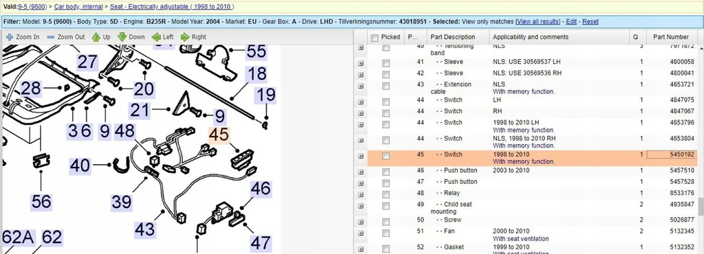 фото №6, Saab 9-5 2004 панелі керування, перемикачі