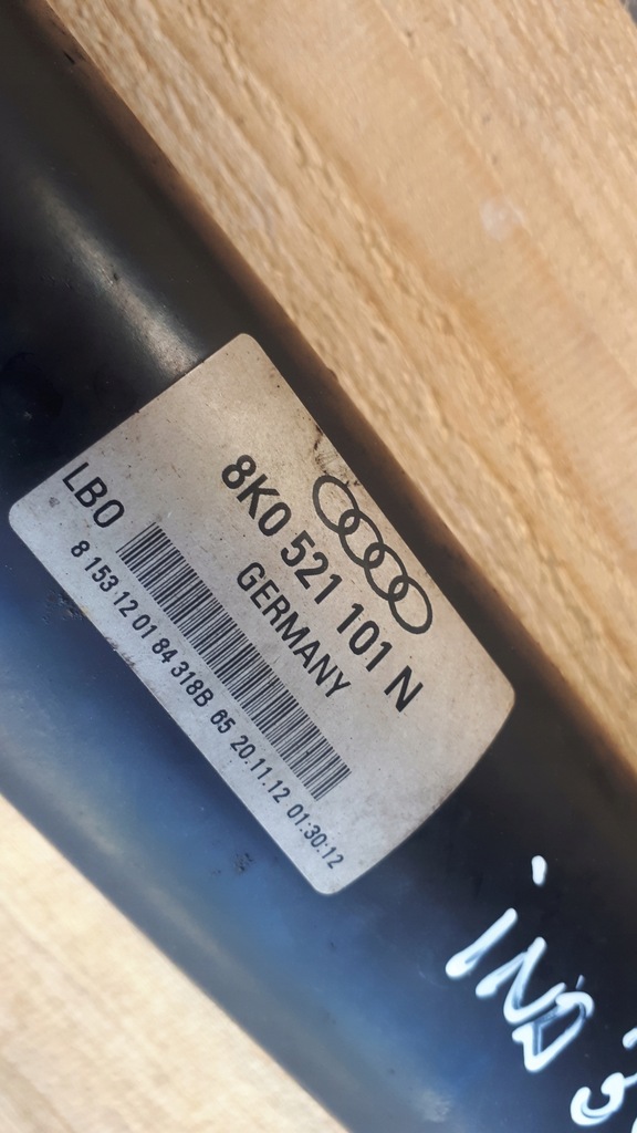 фото №7, S4 b8 a4 lift wał приводной 3.0 tfsi 8k0521101n