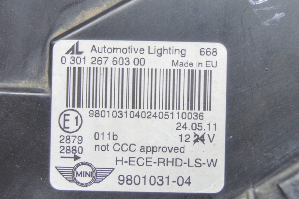 фото №3, Mini countryman r60 фара передній лівий 9801031 2011 rhd 14854232 uks