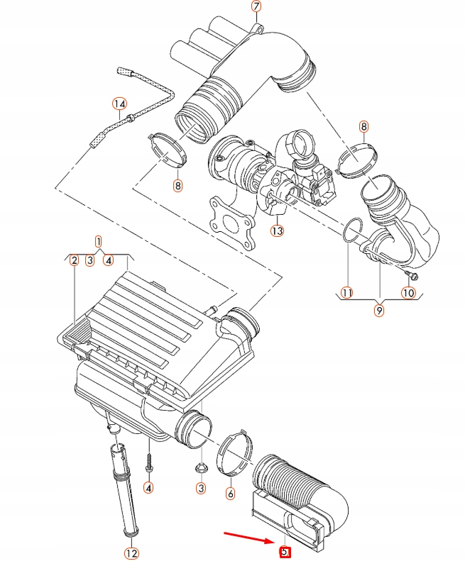 фото №11, Канал воздушный vag audi a1 skoda fabia оригинальный 6r0129618h