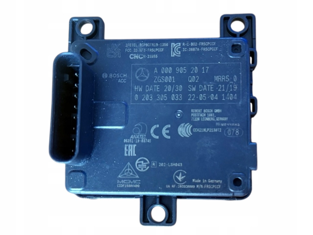 фото №1, Mercedes w206 w223 w295 w297 радар датчик модуль a0009052017