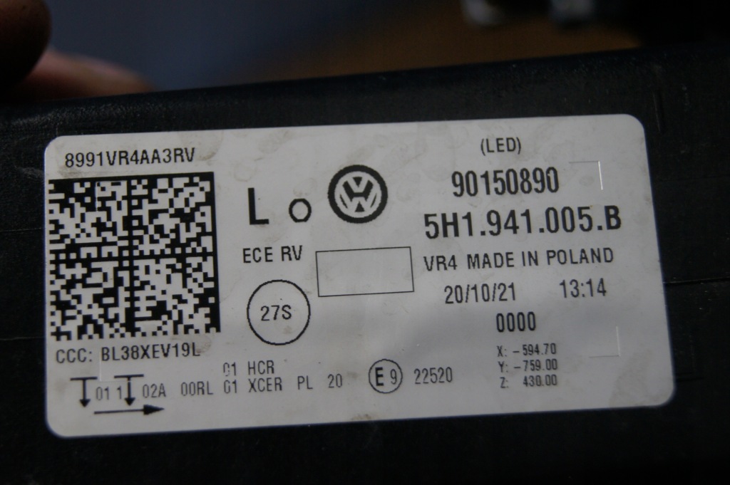 фото №6, Лампа vw golf 8 viii led левая europa 5h1941005b