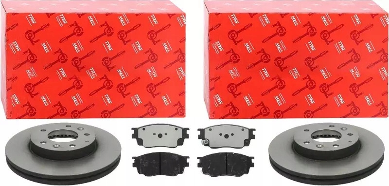 фото №1, Trw тормозные диски+ тормозные колодки перед mazda 626 premacy 274mm