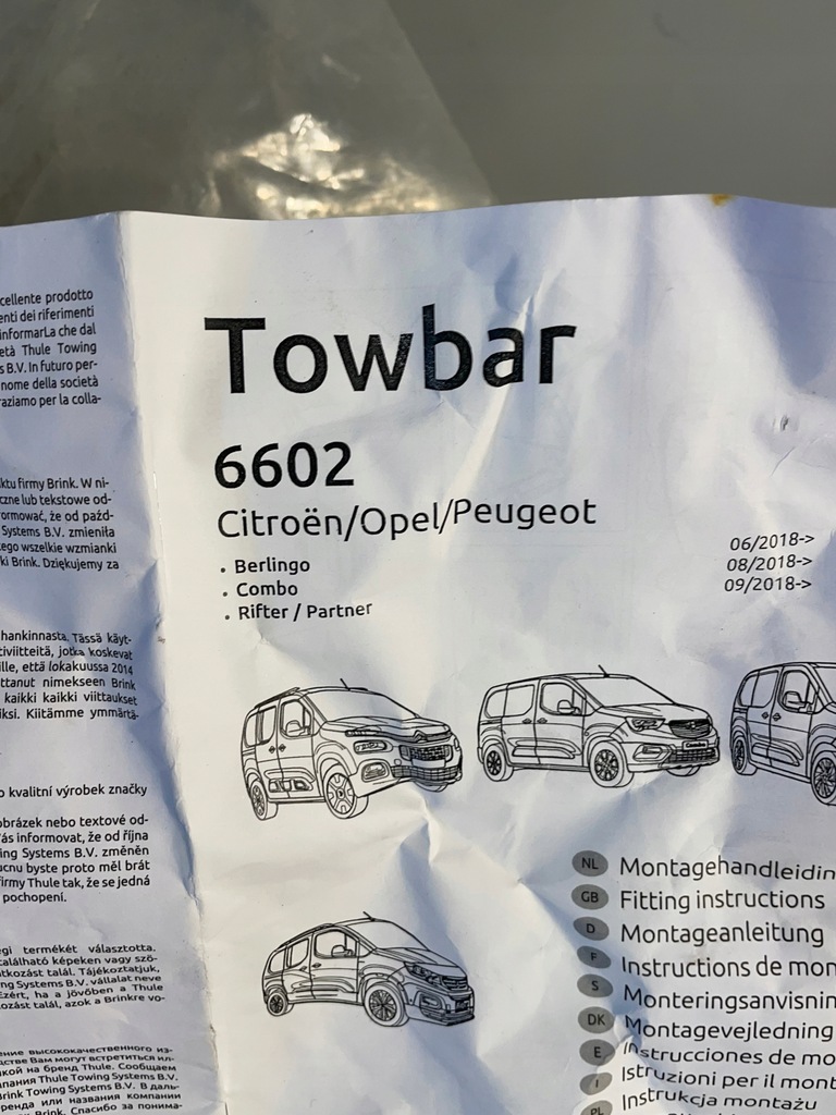 фото №9, Hak буксировочный citroen berlingo 3 2018+ 55r0111451 kompletny оригинал