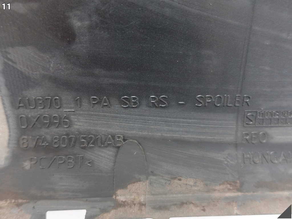 фото №12, Audi rs3 rs a3 8v 8v4 sportback lift 16-20 спойлер дифузор w бампер задня