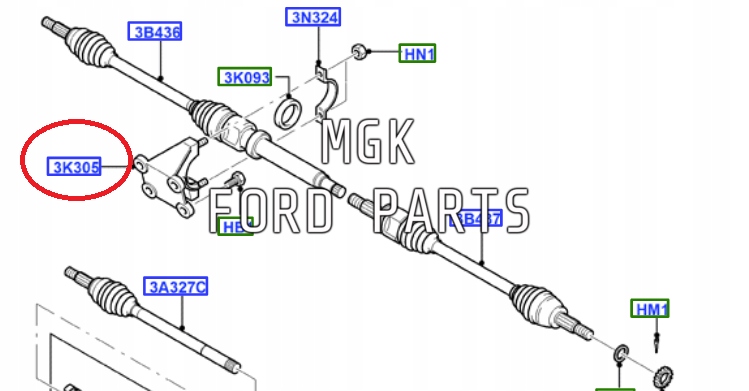 фото №11, Підпора піввісь transit 06- 14- 19- custom 2012- оригінальний номер 2523654 _ 8c11-3k305-ba