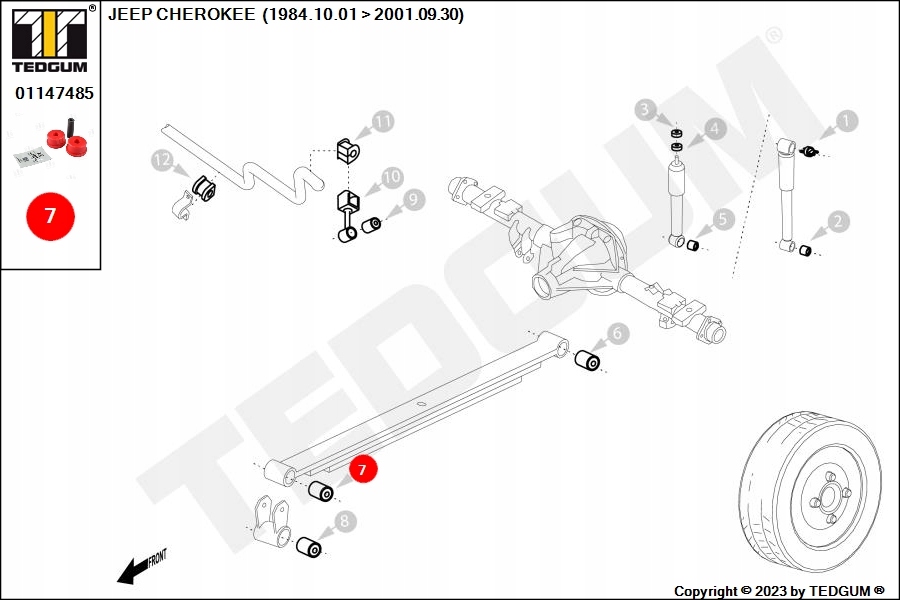 фото №10, Втулка рессора jeep p. cherokee 2,5td-5,2 84-12 !!!полиуретан!!!
