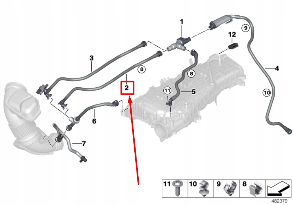 фото №10, Bmw x4 g02 шланг вентиляции бака топлива 7643104 13907643104