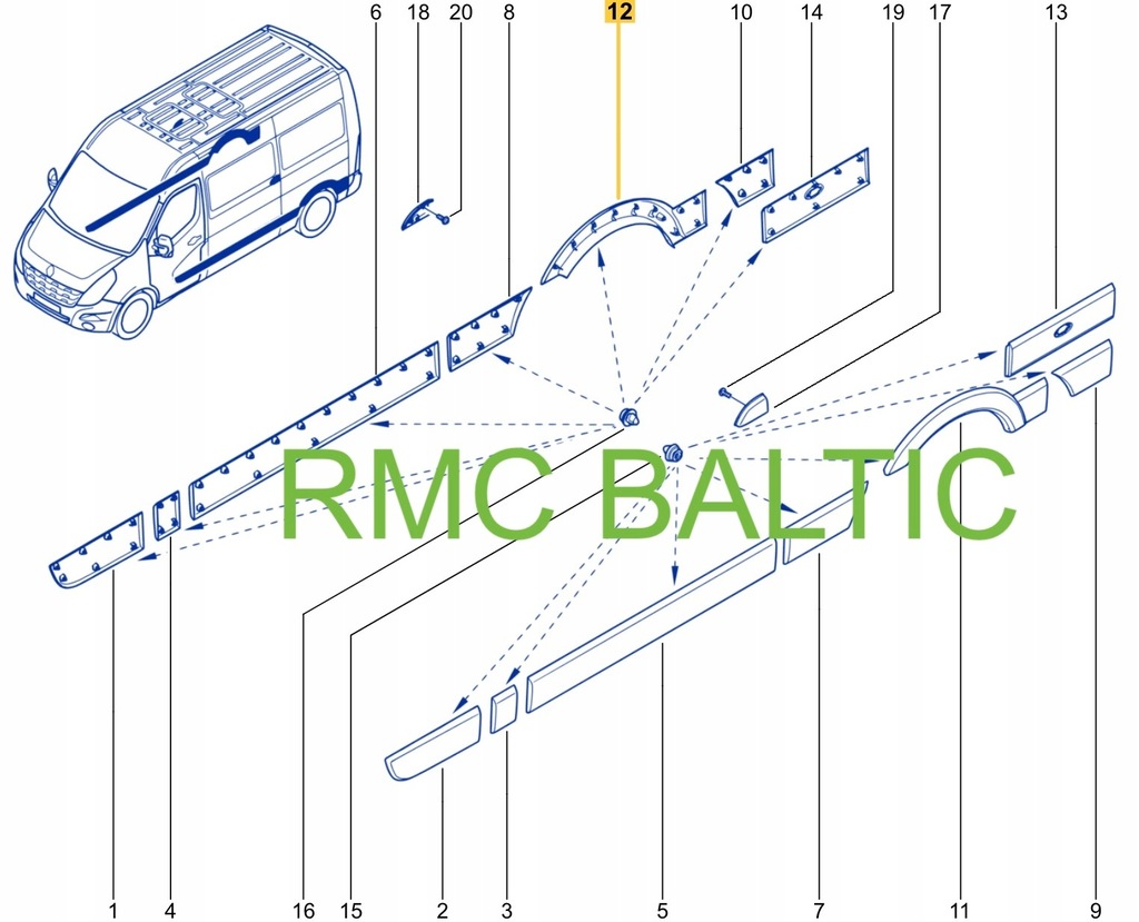 фото №16, Молдинг крыла правый задняя renault master iii opel movano b nissan nv400