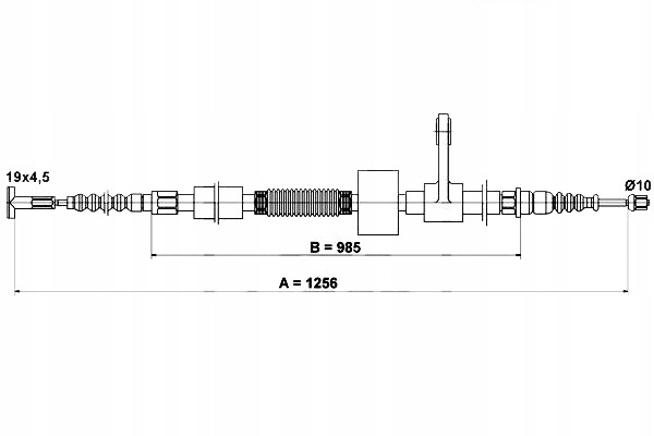 Купити Ate трос гальма ручного задній l 1256mm alfa rom