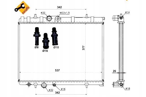 Купить Nrf радиатор воды citroen c4 1 1.4 16v lc_