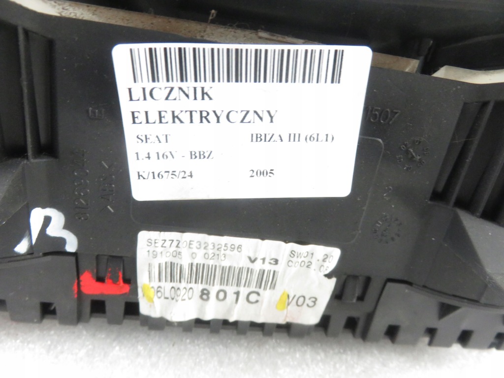 фото №7, Счетчик seat ibiza iii 6l1 1.4 16v - bbz 6l0920801c 110080104012a