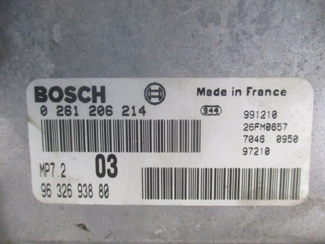 фото №5, Citroen xsara i 1.4 8v бортовий комп'ютер двигуна 9632693880 bosch 0261206214
