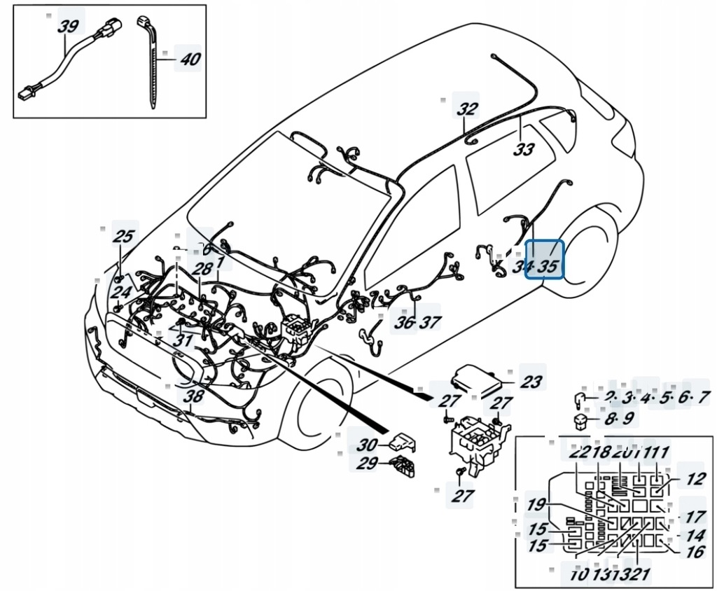 фото №10, Suzuki sx4 s-cross 18r lift 1.4t жгут электропроводка дверь правая задняя