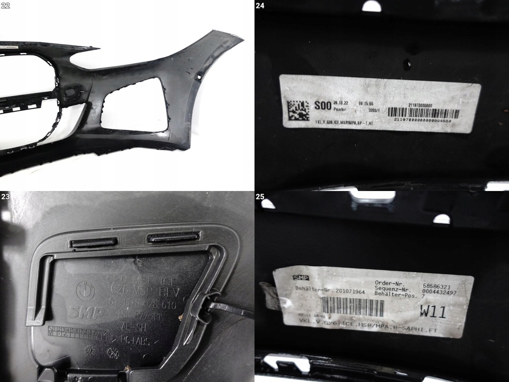 фото №14, Bmw 4 i4 g26 gran coupe msp ice m-pakiet bev 21- бампер бампер перед pdc