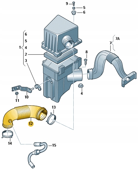 фото №3, Шланг повітря верхній fabia ii rapid roomster