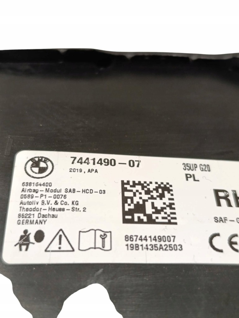 фото №7, Bmw 3 g20 g21 2019 правая сторона подушка воздушная подушка безопасности сиденье