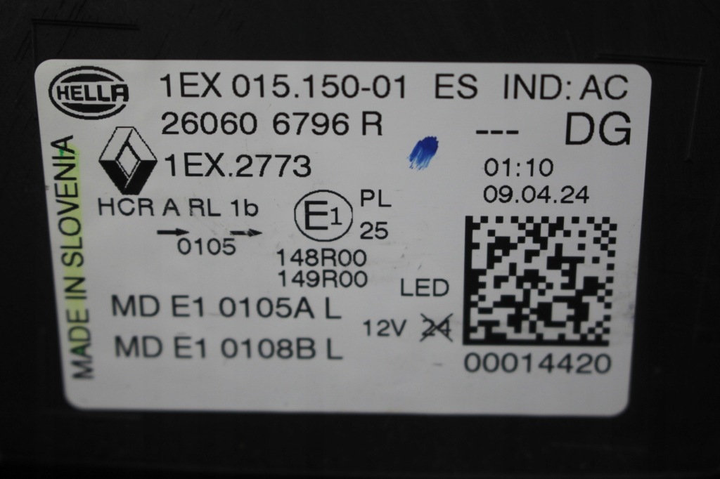 Лампа ліва перед full led renault austral 1ex01515001 260606796r Зі Шроту