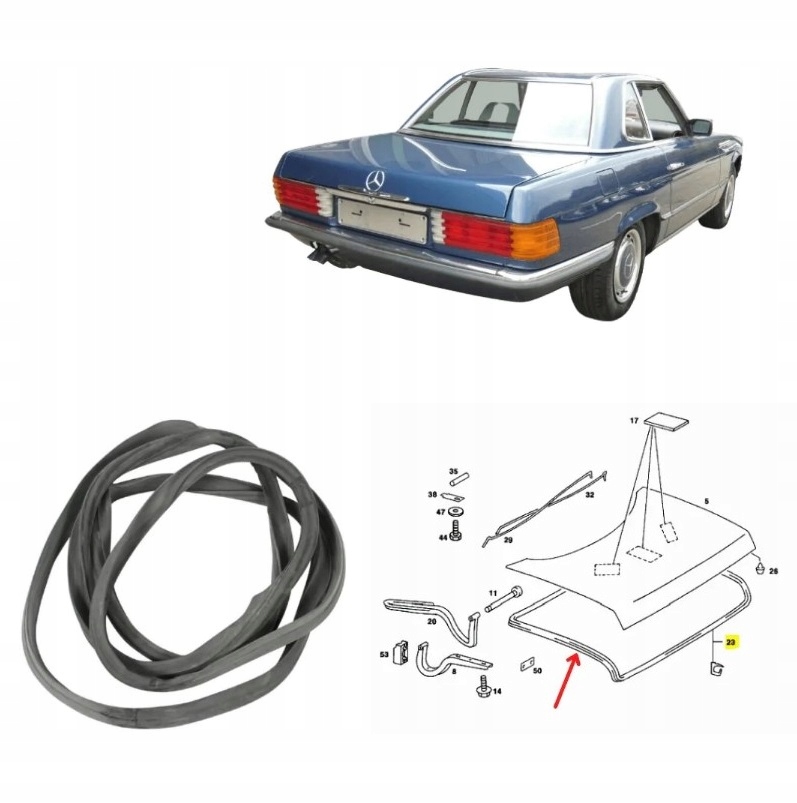 фото №3, Прокладка крышки багажника mercedes r107