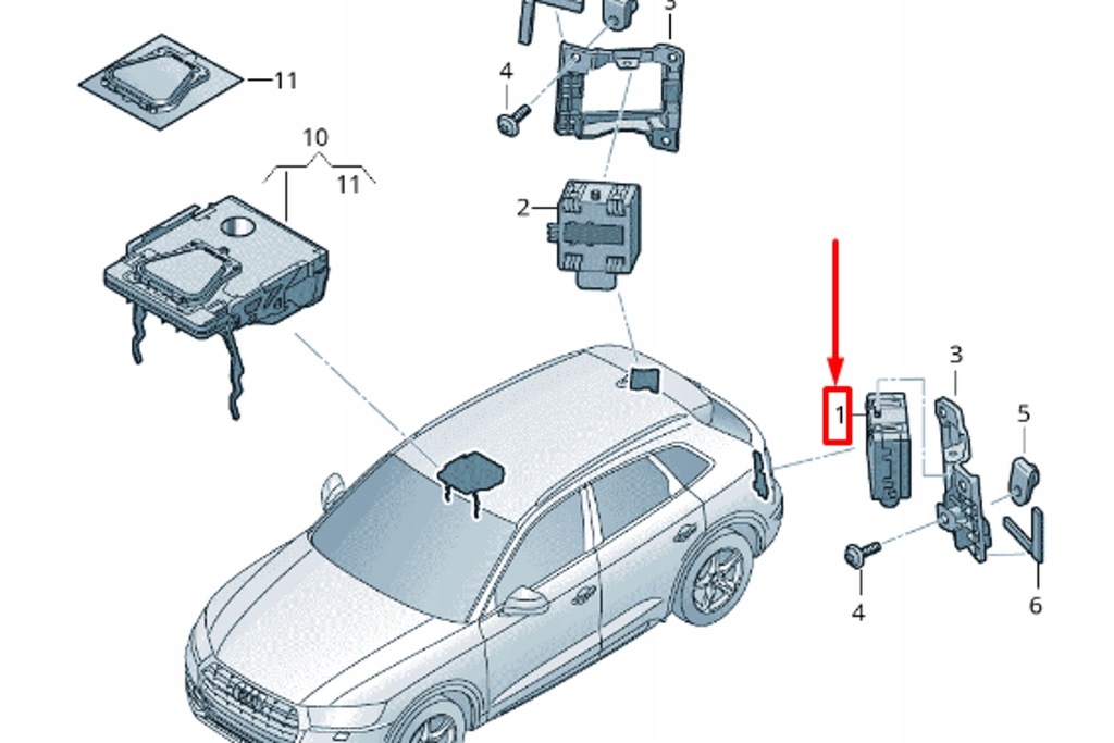 фото №8, Audi q5 fy лівий асистент перемикання поперечина руху блок керуючий nowa orygin