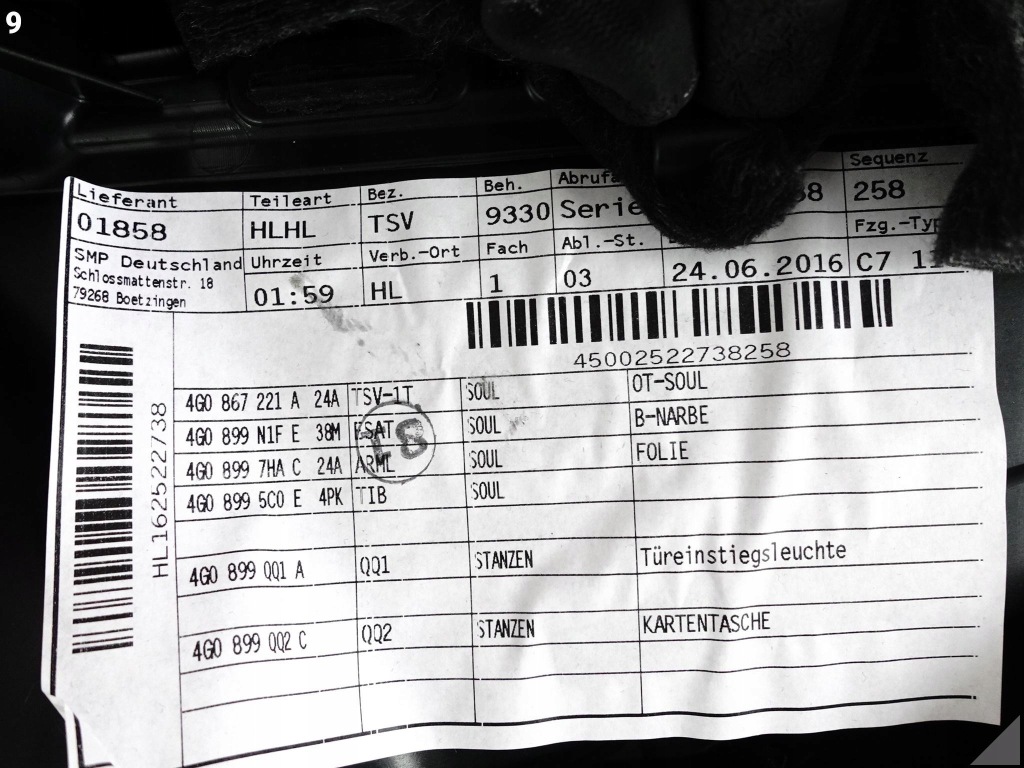 фото №10, Audi a6 s6 4g0 c7 14-18 lift оббивка обшивка двері ліва задня