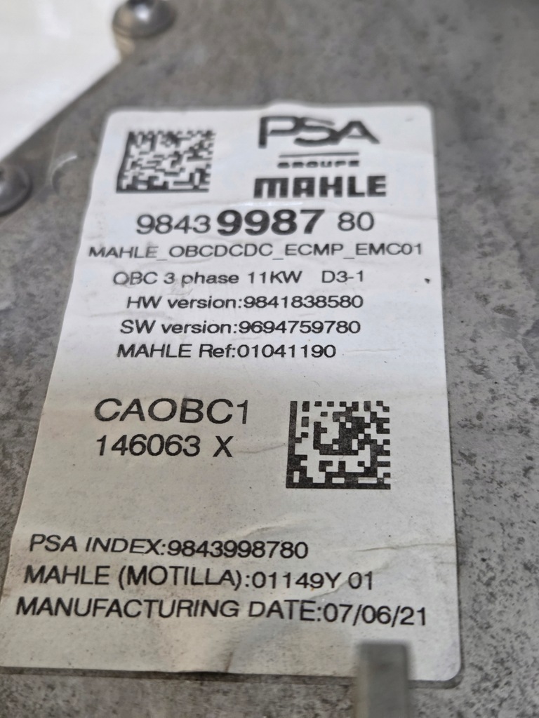 фото №13, Opel corsa f інвертор інвертор модуль зарядний пристрій 9843998780