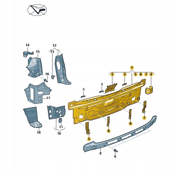 фото №1, Задний pas vw t-roc oe: 2ga813301a