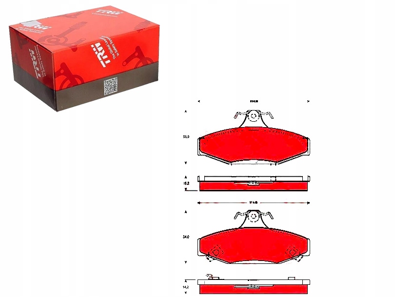 фото №1, Тормозные колодки тормозные daewoo задняя nubira trw
