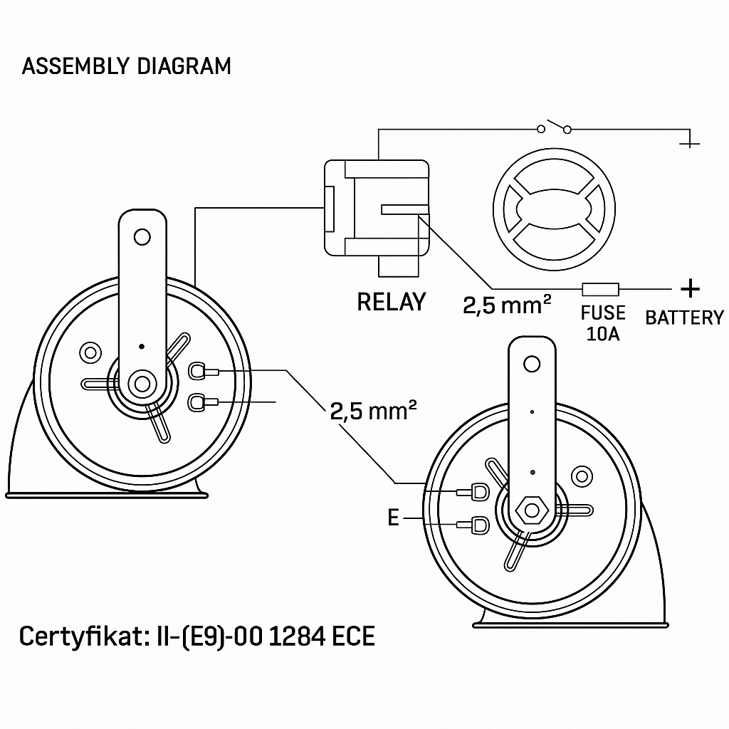 фото №7, Dwutonowy клаксон 12 118db сигнал сигнал звуковий сирена do автомобіля