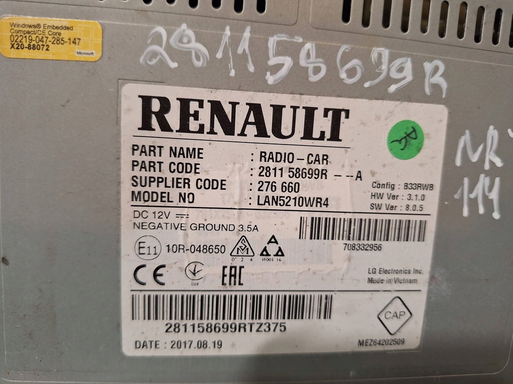 фото №5, Радио навигация 281158699r renault clio iv 12-