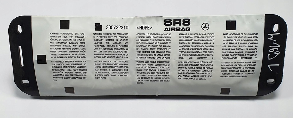 фото №1, Подушка подушка безопасности пассажира mercedes w169 1698600005