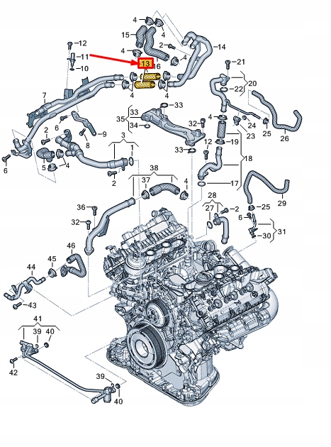 фото №1, Audi a8 d5 двигун охолоджуюча рідина шланг 059121056n