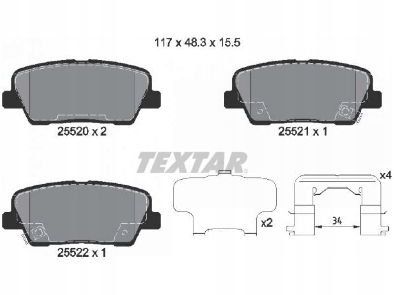 фото №15, Textar 2552003 набор тормозных колодок тормозных, тормоза дисковые