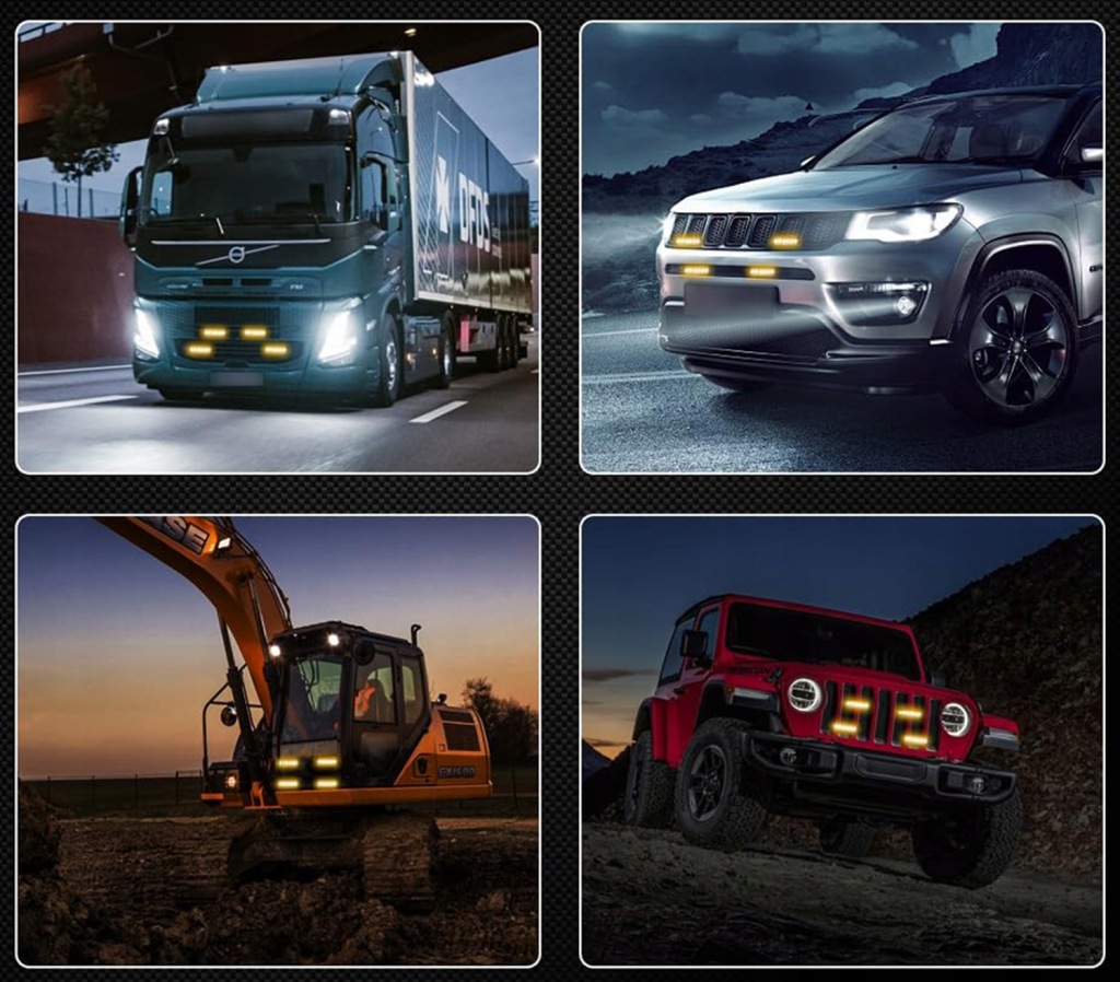 4x 6led лампа помаранчева błyskowa попереджувальна pilot stroboskop programy Доставка