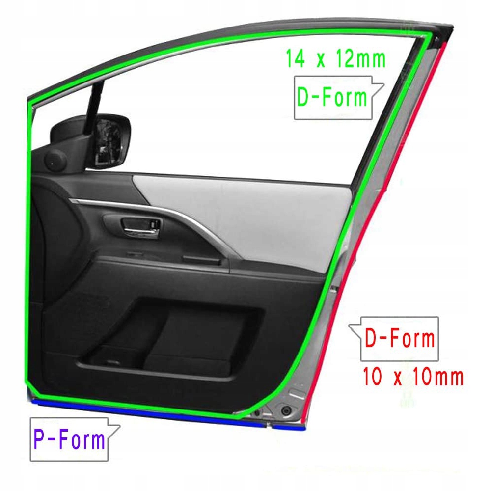 фото №10, 5m резиновый прокладка дверь автомобиля 10x11mm ремни уплотнители do автомобиля