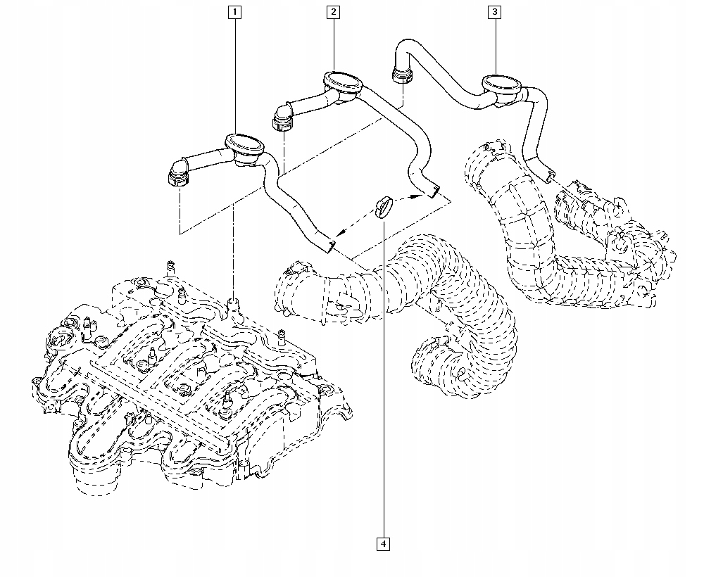 фото №3, Шланг клапан вентиляция картера renault 2.2 2.5 dci master ii trafic opel movano a dti