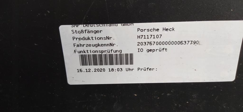 фото №9, Бампер задняя porsche taycan 9j1