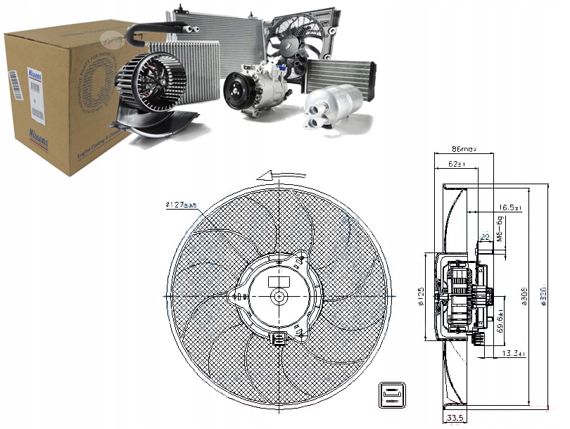фото №1, Вентилятор радіатора з корпус citroen berlingo