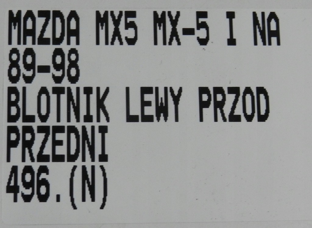 фото №9, Крила лівий перед mazda mx5 mx-5 i na miata 89-98