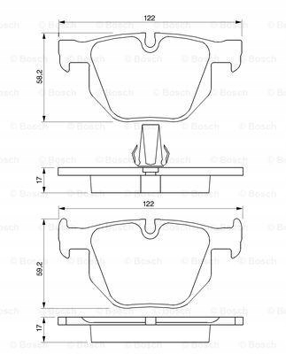 фото №12, Тормозные колодки ham. bmw e63 задняя 06.04- bosch 986 424 766 набор тормозных колодок