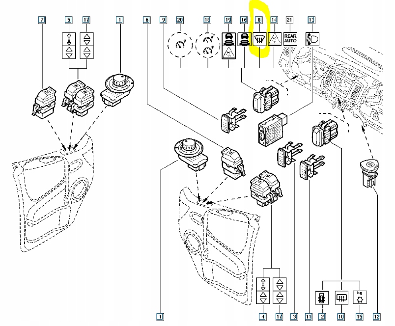 фото №8, Переключатель обогрев стекло master ii 8200009045