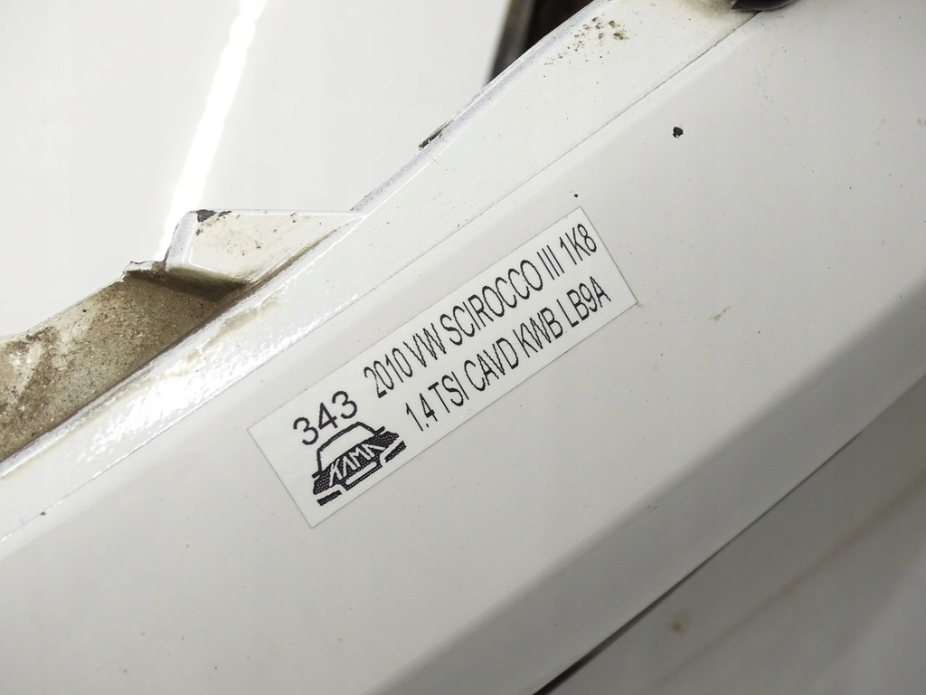 фото №16, Kpl бампер перед передний + решётка радиатора vw scirocco iii 1k8 2008-2014r белый lb9a