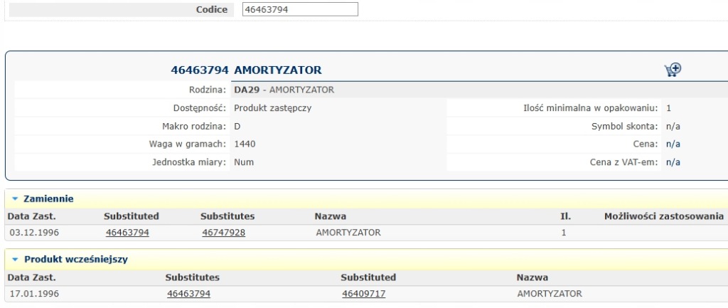 Амортизатор задний fiat marea 96-02 46463794 46747928 Киев