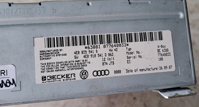 фото №2, Audi q7 07r радио тюнер 4e0035541s