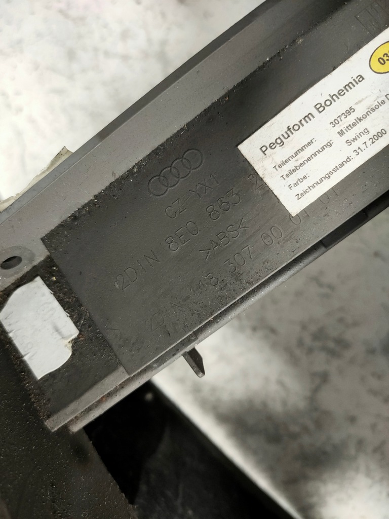 фото №6, Туннель средний audi a4 b6 szary 8e0863241 2-din