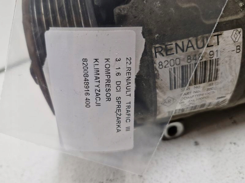 фото №6, Renault trafic 3 iii 1.6 dci компресор компресор кондиціонера 8200848916