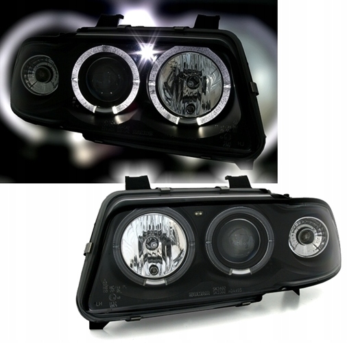 Фонари audi a4 b5 95-98r angel eyes кольца led sonar черный Цена