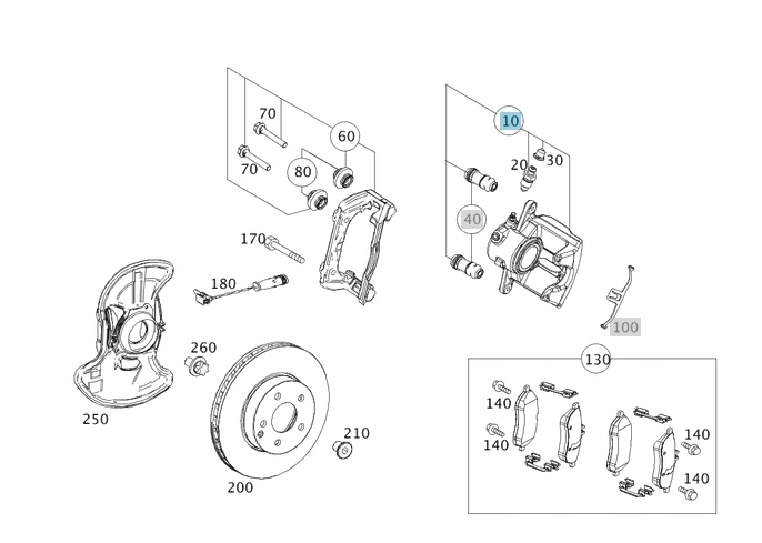 фото №1, Оригінальний супорт гальмівний правий перед mercedes w204