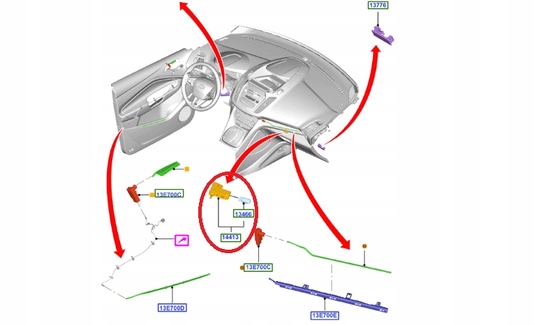 фото №9, Свет бардачка ford wiele modeli- 1225339 _ 1s41-13b748-ad