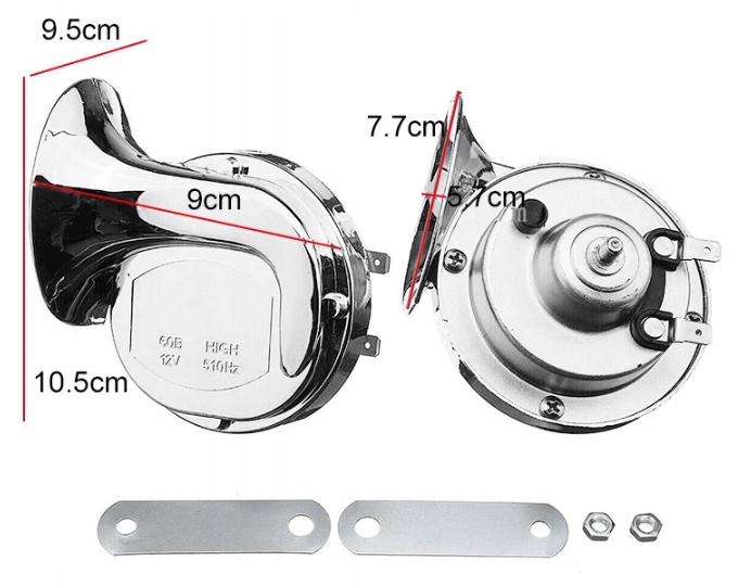 фото №13, Клаксон автомобильный улиточный 2-tonowy 12v 2 szt